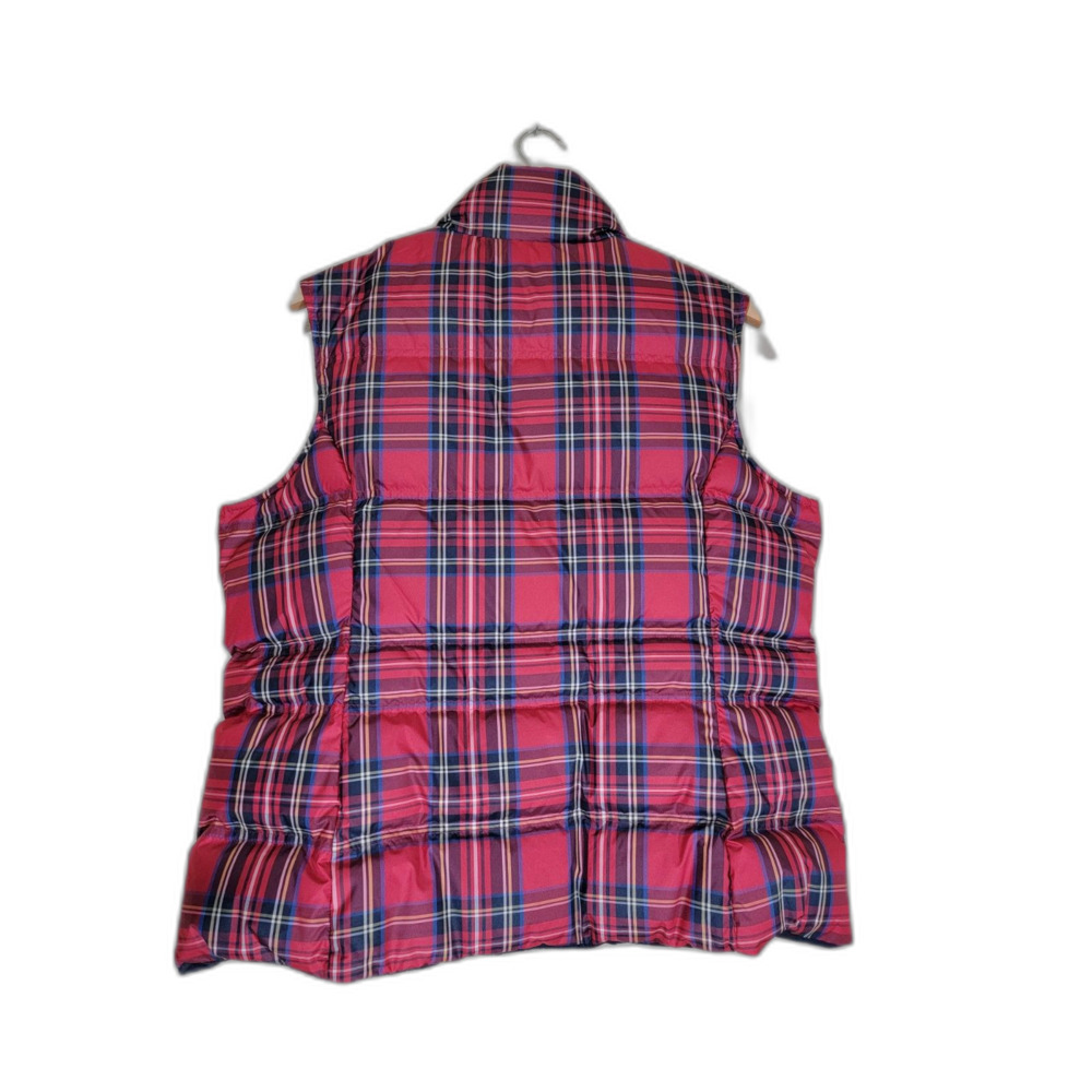 Lands End Women's Red Plaid Puffer Vest - Large - Picture 2 of 6